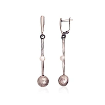 Silver earrings, 5.8 g, Silver 925 fineness, oxide (Plating), Fresh-water Pearl