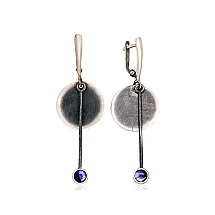 Silver earrings, 7.4 g, Silver 925 fineness, oxide (Plating), Mother-of-pearl