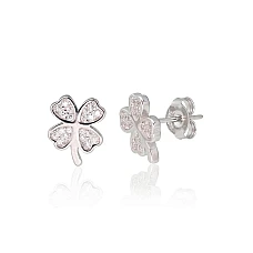 Silver stud earrings, 1.8 g, Silver 925 fineness, Rhodium (Plating), Zirkons
