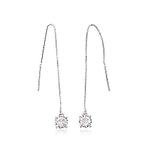Silver earrings, 1.3 g, Silver 925 fineness, Rhodium (Plating), Zirkons