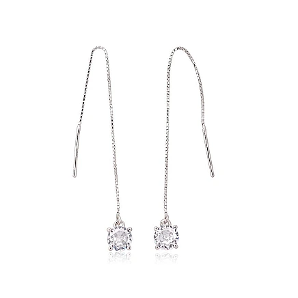 clips and other ear-rings,  - Silver earrings, 1.3 g, Silver 925 fineness, Rhodium (Plating), Zirkons