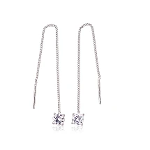Silver earrings, 1.4 g, Silver 925 fineness, Rhodium (Plating), Zirkons