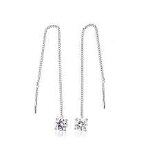 Silver earrings, 1.4 g, Silver 925 fineness, Rhodium (Plating), Zirkons