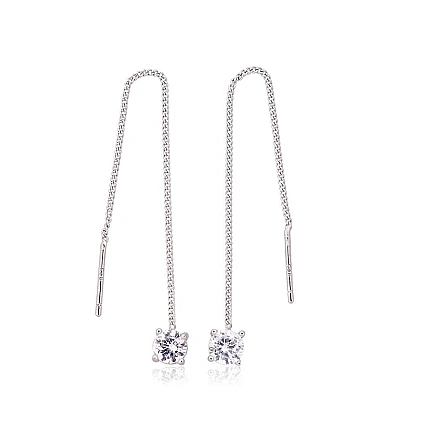 clips and other ear-rings,  - Silver earrings, 1.5 g, Silver 925 fineness, Rhodium (Plating), Zirkons