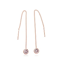 Silver earrings, 1.7 g, Silver 925 fineness, red gold (Plating), Zirkons