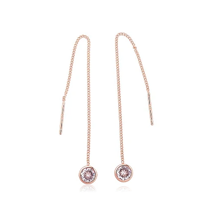 clips and other ear-rings,  - Silver earrings, 1.7 g, Silver 925 fineness, red gold (Plating), Zirkons