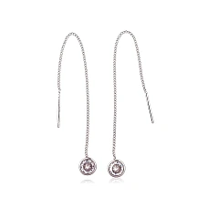 Silver earrings, 1.7 g, Silver 925 fineness, Rhodium (Plating), Zirkons