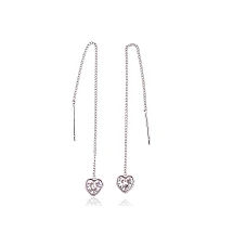Silver earrings, 1.6 g, Silver 925 fineness, Rhodium (Plating), Zirkons