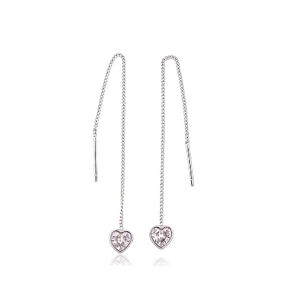 clips and other ear-rings,  - Silver earrings, 1.6 g, Silver 925 fineness, Rhodium (Plating), Zirkons