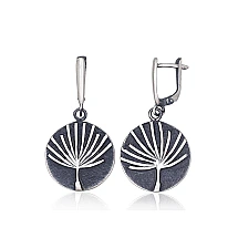 Silver earrings with 'english' lock, Silver 925 fineness, oxide (Plating)