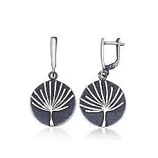 Silver earrings with 'english' lock, 9.4 g, Silver 925 fineness, oxide (Plating)