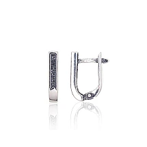 Silver earrings with 'english' lock, Silver 925 fineness, oxide (Plating)
