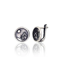 Silver earrings with 'english' lock, Silver 925 fineness, oxide (Plating)