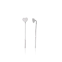Silver earrings, 0.6 g, Silver 925 fineness, Rhodium (Plating)
