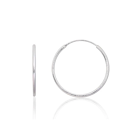 Серьги-кольца,  - Серебряные серьги-кольца, 1.4 g, Серебро 925 проба