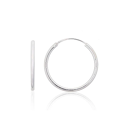 Серьги-кольца,  - Серебряные серьги-кольца, 2.1 g, Серебро 925 проба