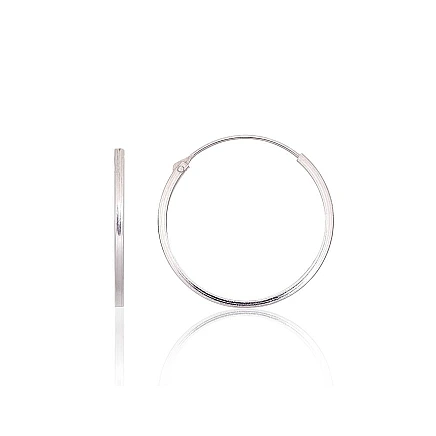 Серьги-кольца,  - Серебряные серьги-кольца, 0.8 g, Серебро 925 проба