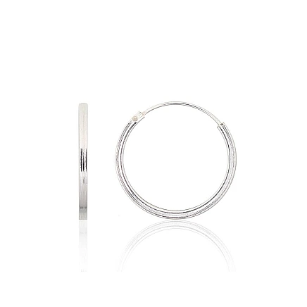 Серьги-кольца,  - Серебряные серьги-кольца, 1.1 g, Серебро 925 проба