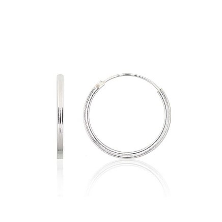 Серьги-кольца,  - Серебряные серьги-кольца, 1.2 g, Серебро 925 проба