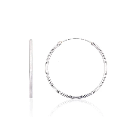 Серьги-кольца,  - Серебряные серьги-кольца, 2.2 g, Серебро 925 проба