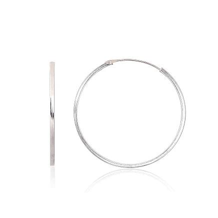 Серьги-кольца,  - Серебряные серьги-кольца, 2.6 g, Серебро 925 проба