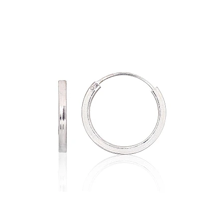 Серьги-кольца,  - Серебряные серьги-кольца, 1.7 g, Серебро 925 проба