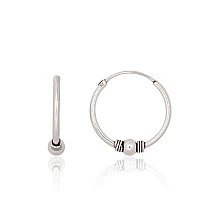 Silver earrings-rings, 1.6 g, Silver 925 fineness, oxide (Plating)
