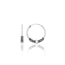 Silver earrings-rings, 2 g, Silver 925 fineness, oxide (Plating)