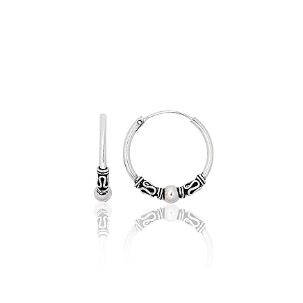 earrings-rings,  - Silver earrings-rings, 2 g, Silver 925 fineness, oxide (Plating)