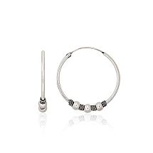 Silver earrings-rings, 2.8 g, Silver 925 fineness, oxide (Plating)