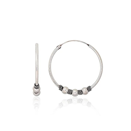 earrings-rings,  - Silver earrings-rings, 2.8 g, Silver 925 fineness, oxide (Plating)
