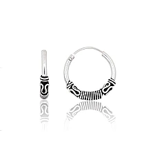 Silver earrings-rings, 1.8 g, Silver 925 fineness, oxide (Plating)