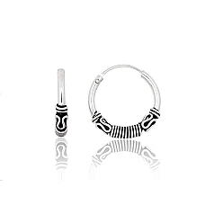 Silver earrings-rings, 1.8 g, Silver 925 fineness, oxide (Plating)