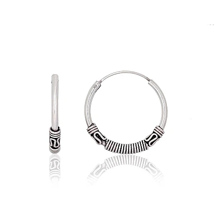 earrings-rings,  - Silver earrings-rings, 2.4 g, Silver 925 fineness, oxide (Plating)