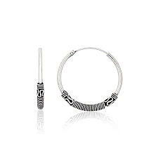 Silver earrings-rings, 2.8 g, Silver 925 fineness, oxide (Plating)