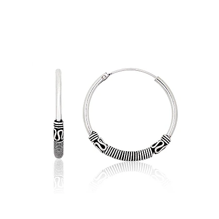 earrings-rings,  - Silver earrings-rings, 2.8 g, Silver 925 fineness, oxide (Plating)