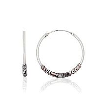 Silver earrings-rings, 3 g, Silver 925 fineness, oxide (Plating)