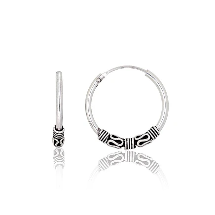 earrings-rings,  - Silver earrings-rings, 2 g, Silver 925 fineness, oxide (Plating)