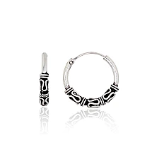 Silver earrings-rings, 1.7 g, Silver 925 fineness, oxide (Plating)