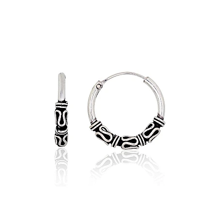 earrings-rings,  - Silver earrings-rings, 1.7 g, Silver 925 fineness, oxide (Plating)