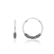 Silver earrings-rings, 2 g, Silver 925 fineness, oxide (Plating)
