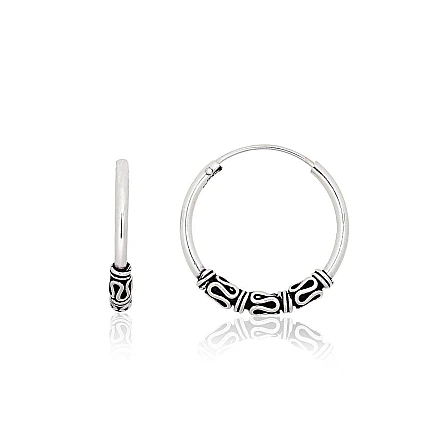 earrings-rings,  - Silver earrings-rings, 2 g, Silver 925 fineness, oxide (Plating)