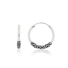 Silver earrings-rings, 2.1 g, Silver 925 fineness, oxide (Plating)