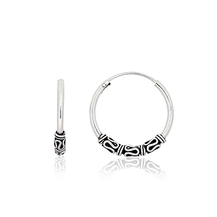 earrings-rings,  - Silver earrings-rings, 2.1 g, Silver 925 fineness, oxide (Plating)