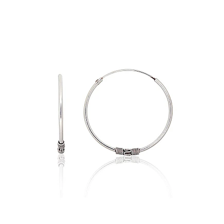 earrings-rings,  - Silver earrings-rings, 2.8 g, Silver 925 fineness, oxide (Plating)