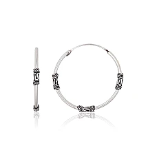 Silver earrings-rings, 2.8 g, Silver 925 fineness, oxide (Plating)