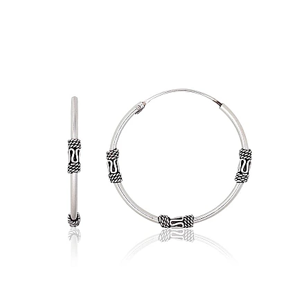 earrings-rings,  - Silver earrings-rings, 2.8 g, Silver 925 fineness, oxide (Plating)