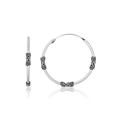 Silver earrings-rings, 2.9 g, Silver 925 fineness, oxide (Plating)