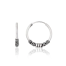 Silver earrings-rings, 2.3 g, Silver 925 fineness, oxide (Plating)