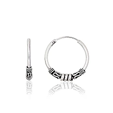 Silver earrings-rings, 2.3 g, Silver 925 fineness, oxide (Plating)